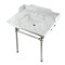 Kingston Brass 30 Carrara Marble Console Sink with Brass Legs, Marble WhitePolished Nickel LMS3030MBSQ6 - alternate 1